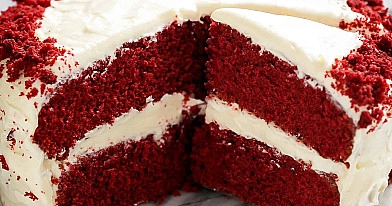 Raudonas velvetas - Red velvet tortas su švelniu kremu