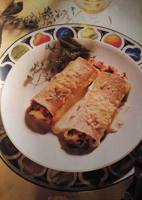 Rupių miltų makaronai "Cannelloni" su mėsos įdaru