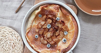 Olandiški blyneliai "Dutch Baby pancake", kepti orkaitėje