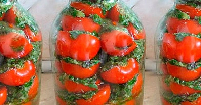 Konservuoti pomidorai korėjietiškai: būtinai paragaukite! Skanauti galima jau kitą dieną!