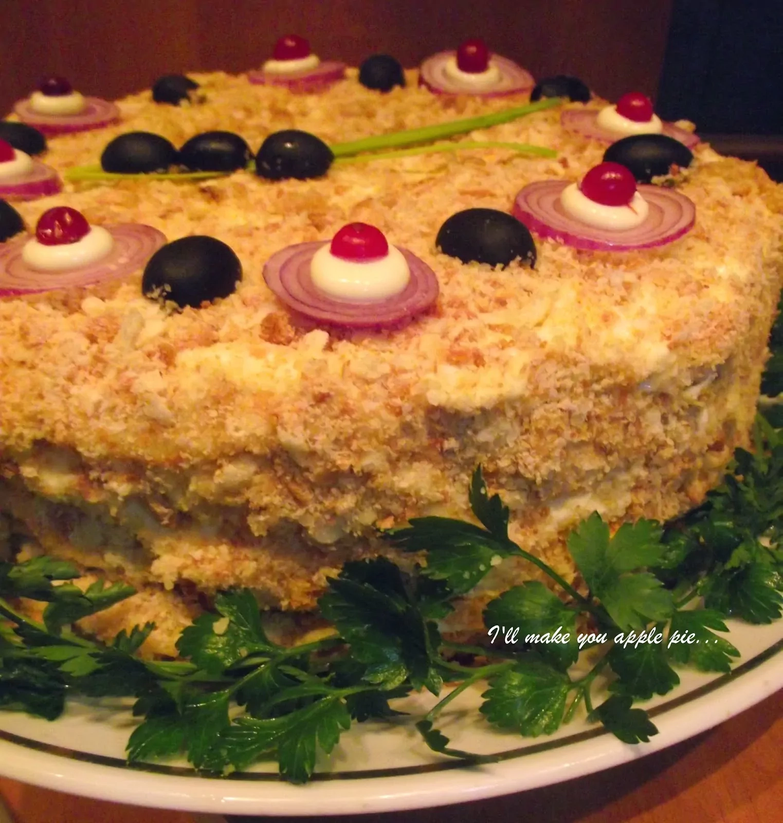 Tuno tortas - užkandis su napoleono lakštais