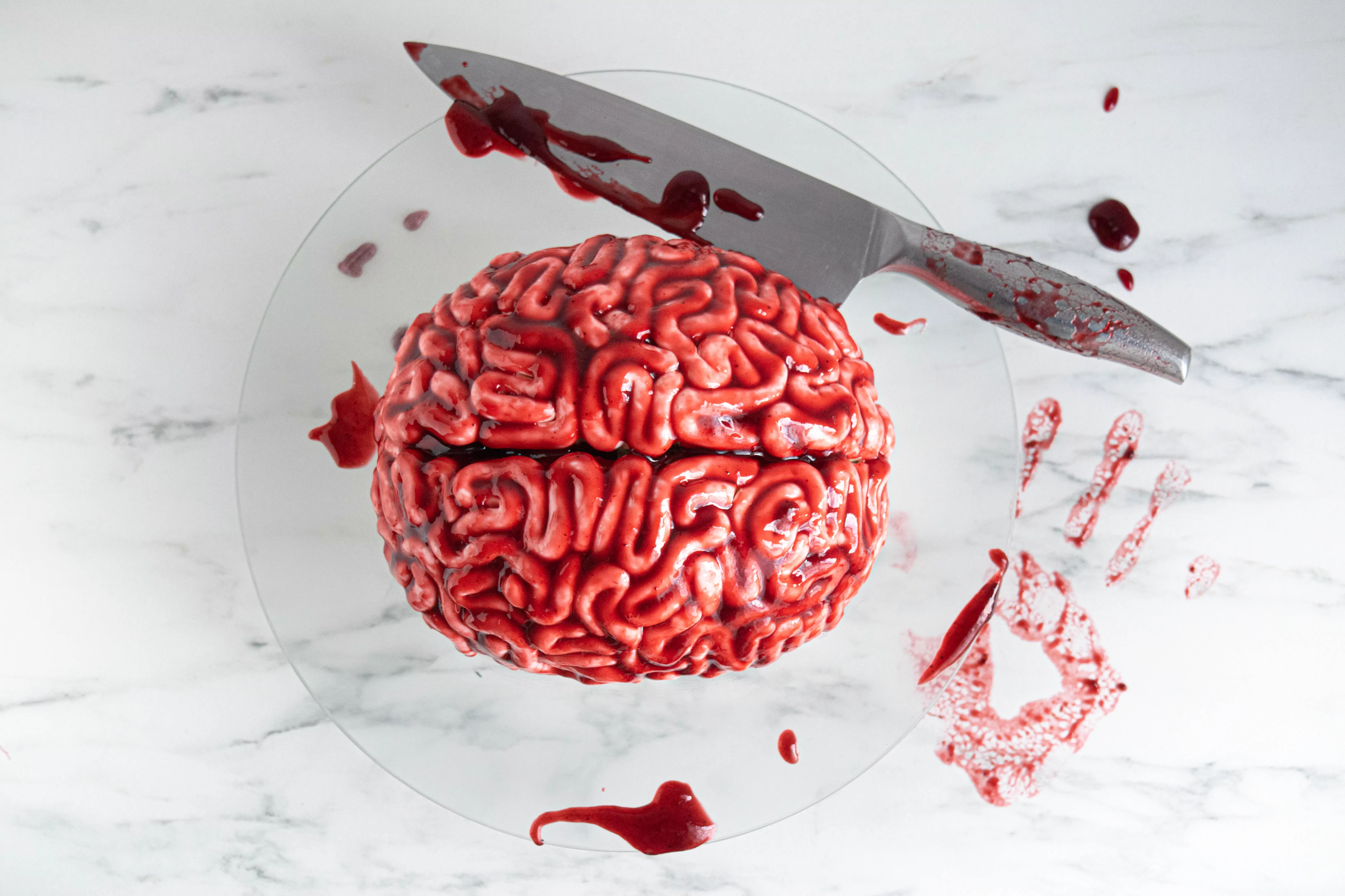Moliūginis tortas helovynui - smegenys