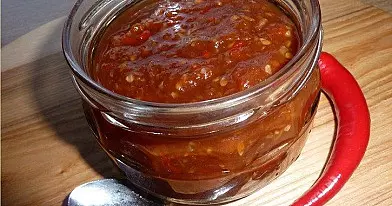 Pomidorų ir čili pipirų džemas - padažas