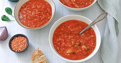 Pomidorinė sriuba su lęšiais