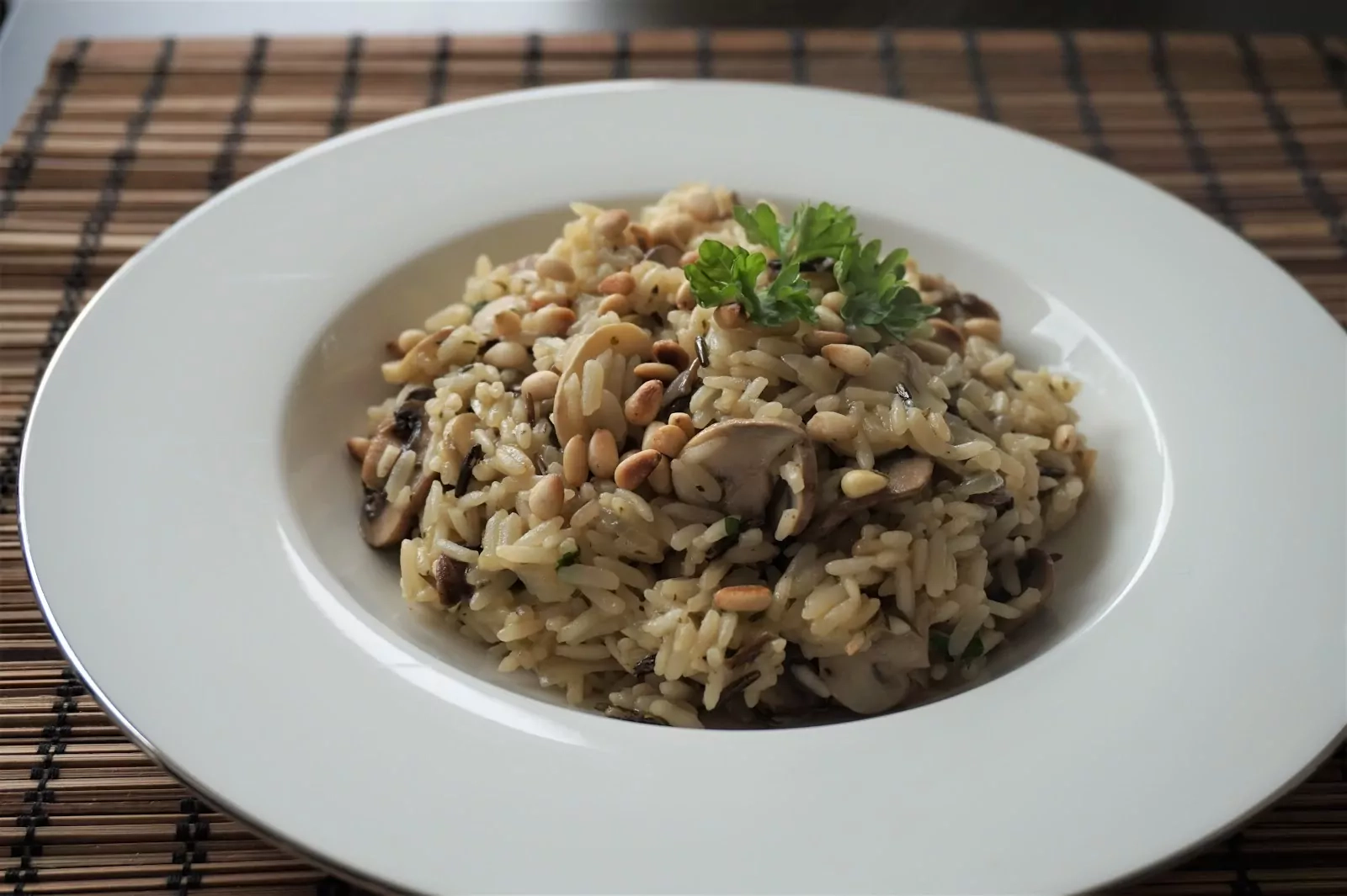 Vegetariškas patiekalas: Ryžiai su pievagrybiais (risotas)
