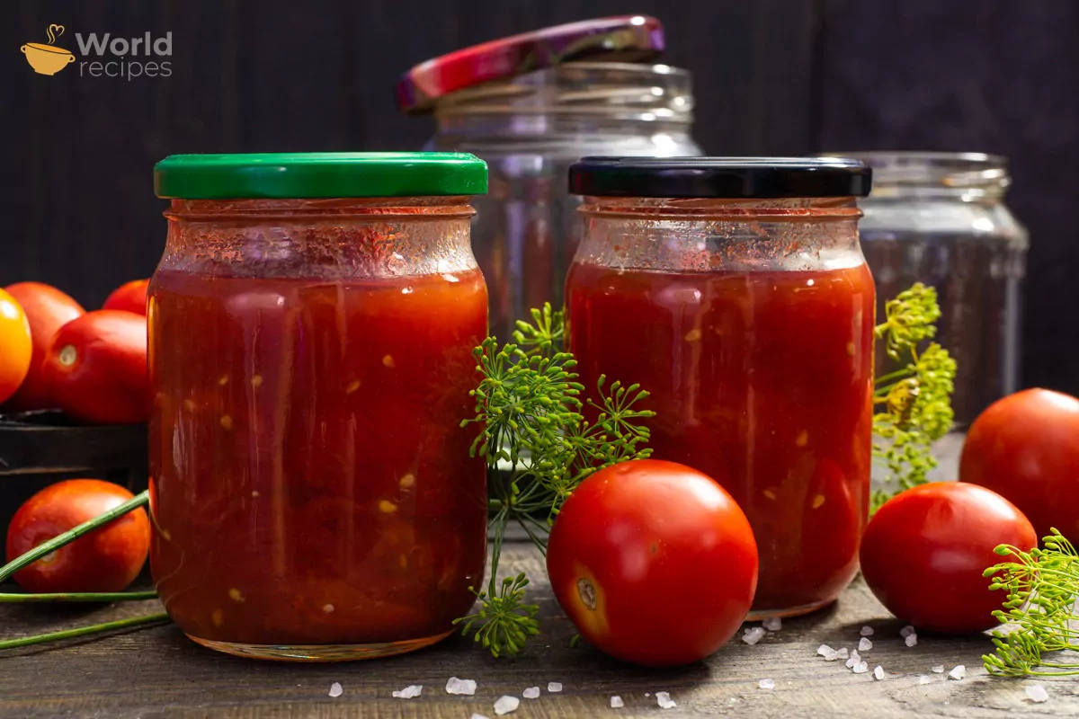 Pasterizuoti pomidorai savo sultyse su druska