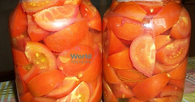 Skiltelėmis konservuoti pomidorai žiemai be acto