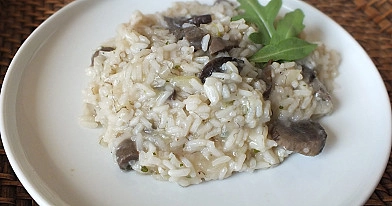 Miško grybų rizotas - risotto su vynu ir parmezano sūriu