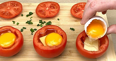 Jei namuose turite 3 pomidorus ir 3 kiaušinius, išbandykite šią idėją. Labai skanu!